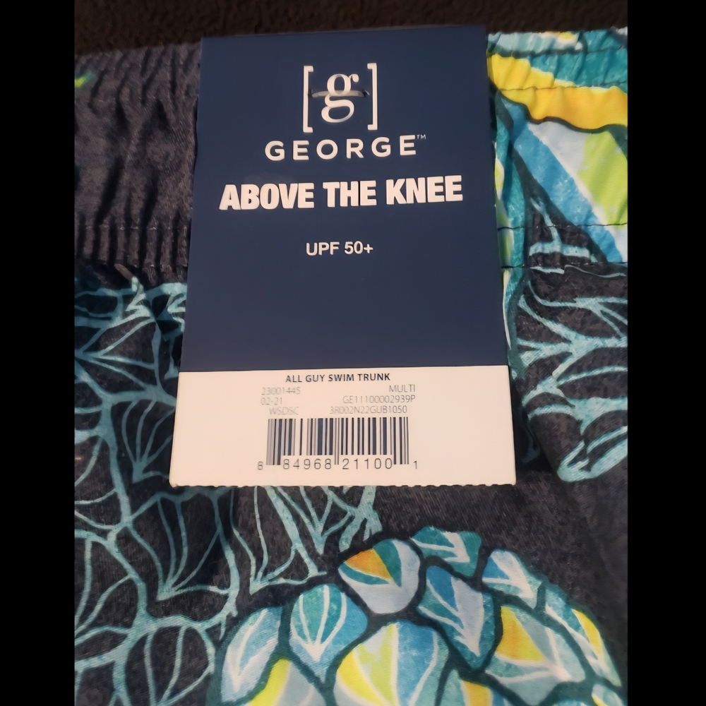 George Vibrant Blue and Yellow Swim Trunks